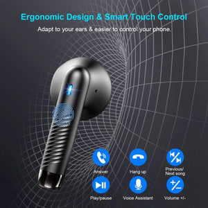 Auriculares inalámbricos, auriculares Bluetooth 5.4, graves estéreo, auriculares Bluetooth en el oído con cancelación de ruido, auriculares IP7 impermeables deportivos, 32 horas de reproducción USB C