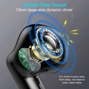 Auriculares inalámbricos, auriculares Bluetooth 5.4, graves estéreo, auriculares Bluetooth en el oído con cancelación de ruido, auriculares IP7 impermeables deportivos, 32 horas de reproducción USB C