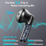 Auriculares inalámbricos, auriculares Bluetooth 5.4, graves estéreo, auriculares Bluetooth en el oído con cancelación de ruido, auriculares IP7 impermeables deportivos, 32 horas de reproducción USB C